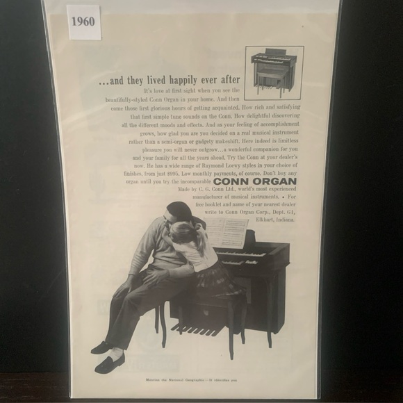 Vintage 1960 Conn Organ And They Lived Happily Ever After Ad Advertisement - Picture 1 of 2